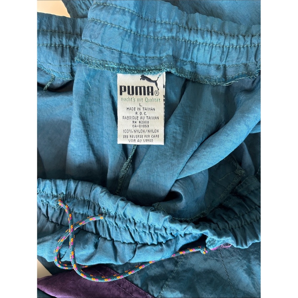 Puma Tracksuit Teal Purple Orange Unisex Large Vintage 90s Colorblock 2pc Set - Picture 6 of 16